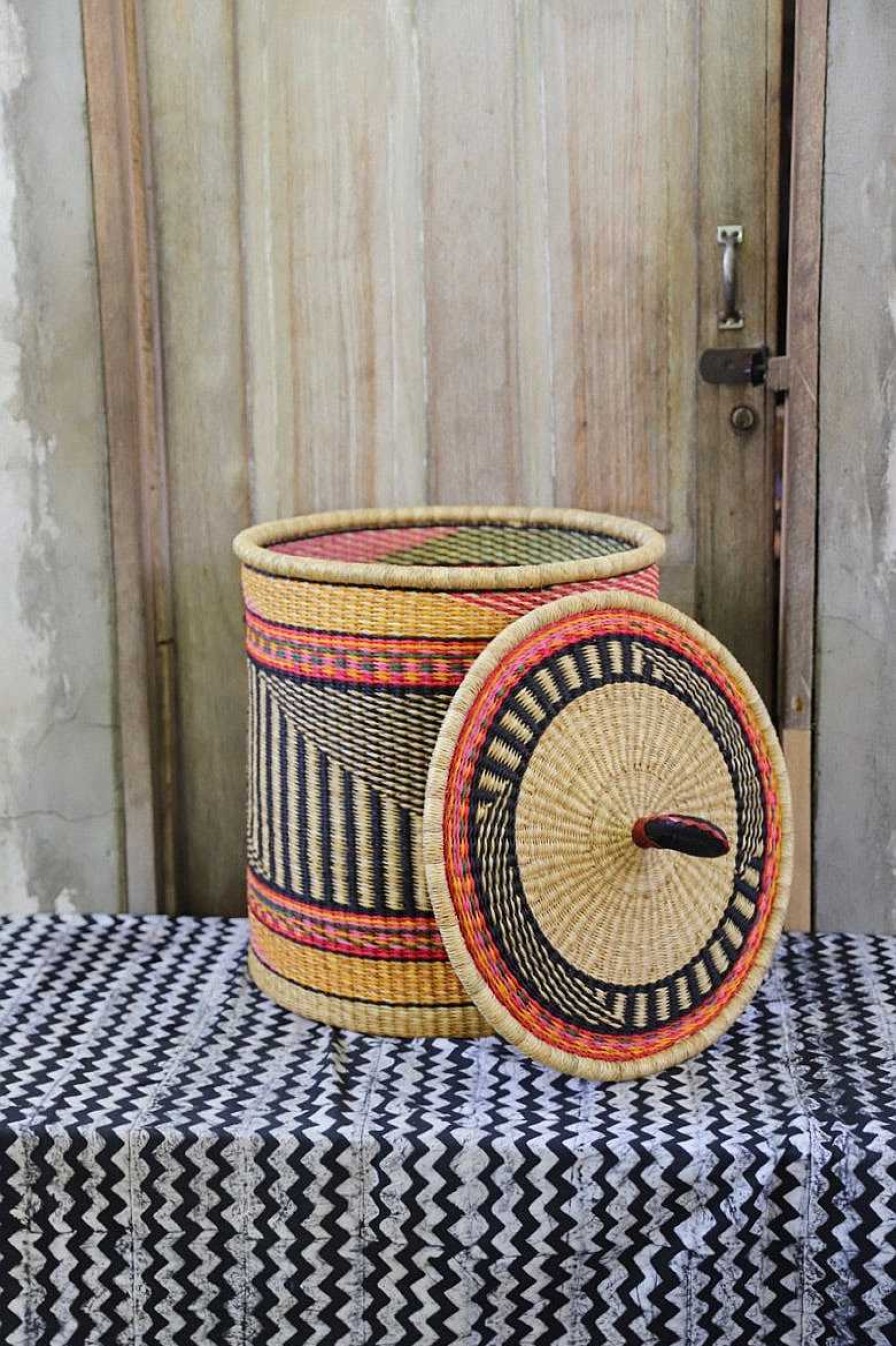 Bathroom + Laundry Baba Tree | Laundry Basket With Lid (Large) By Yakubu Nsohbillah