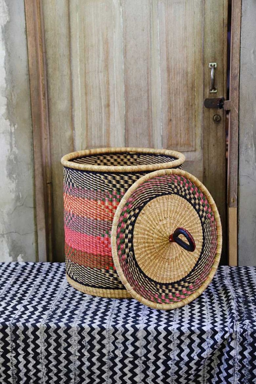 Bathroom + Laundry Baba Tree | Laundry Basket With Lid (Large) By Ayinbillah Anaba