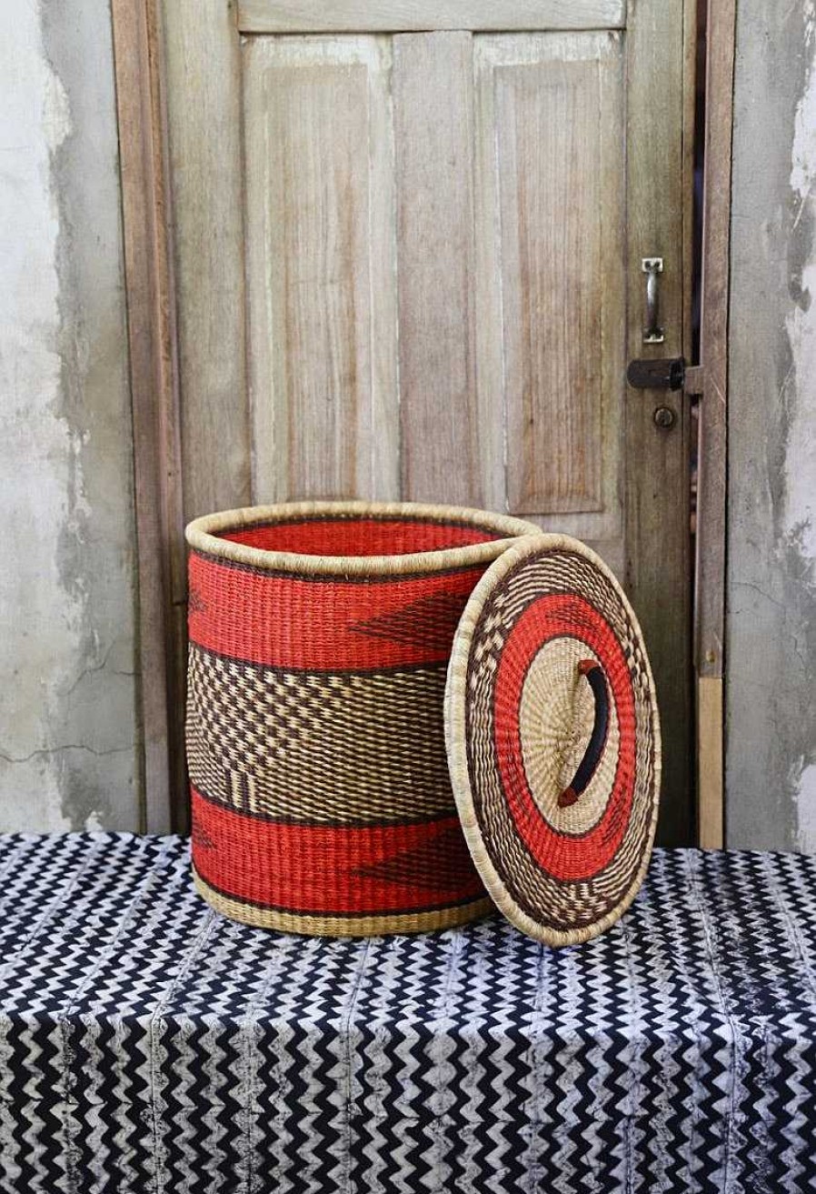 Bathroom + Laundry Baba Tree | Laundry Basket With Lid (Large) By Vida Nyaabire