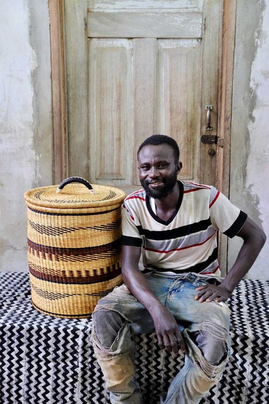 Bathroom + Laundry Baba Tree | Laundry Basket With Lid (Small) By Isaac Asanga