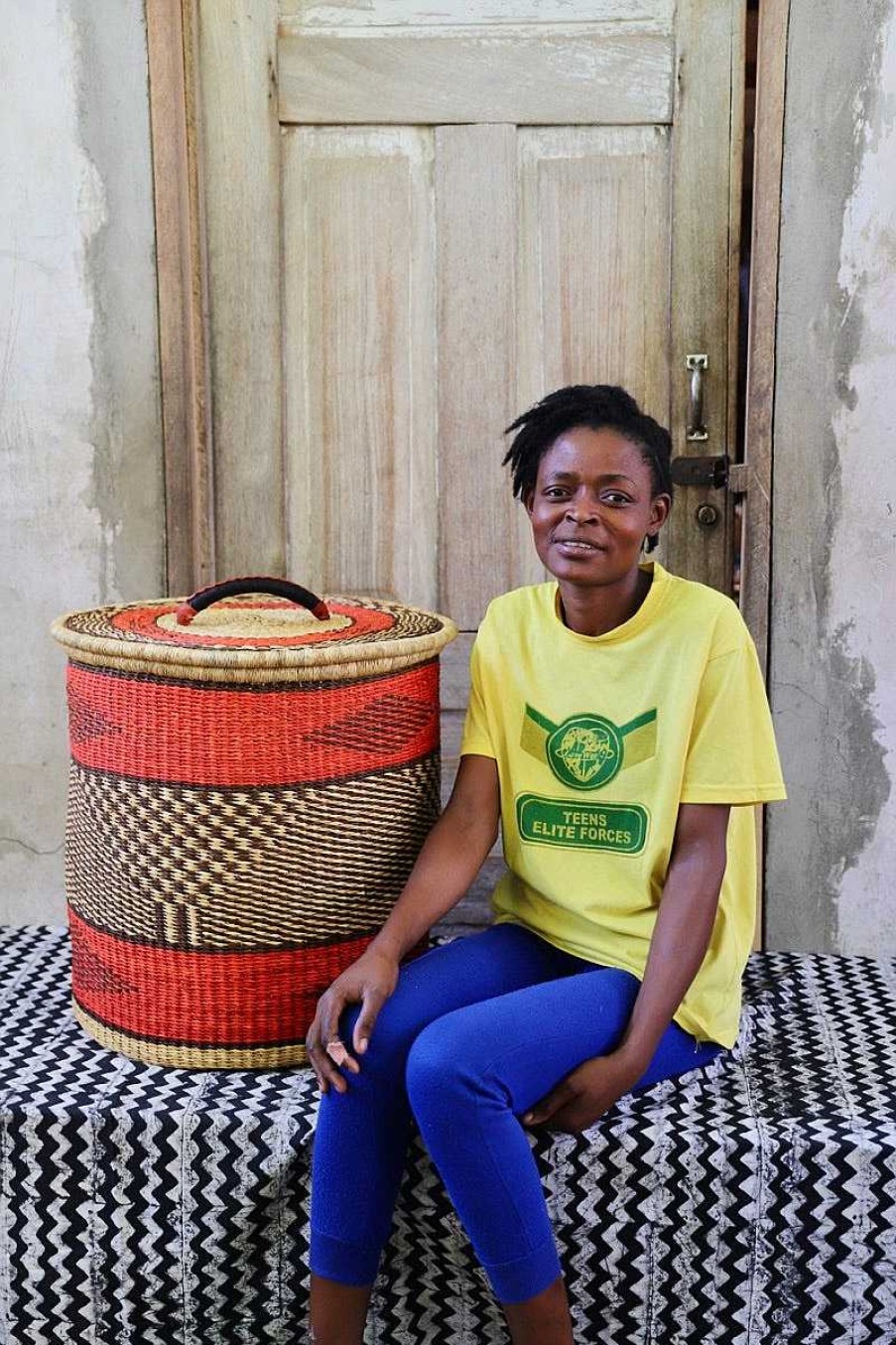 Bathroom + Laundry Baba Tree | Laundry Basket With Lid (Large) By Vida Nyaabire