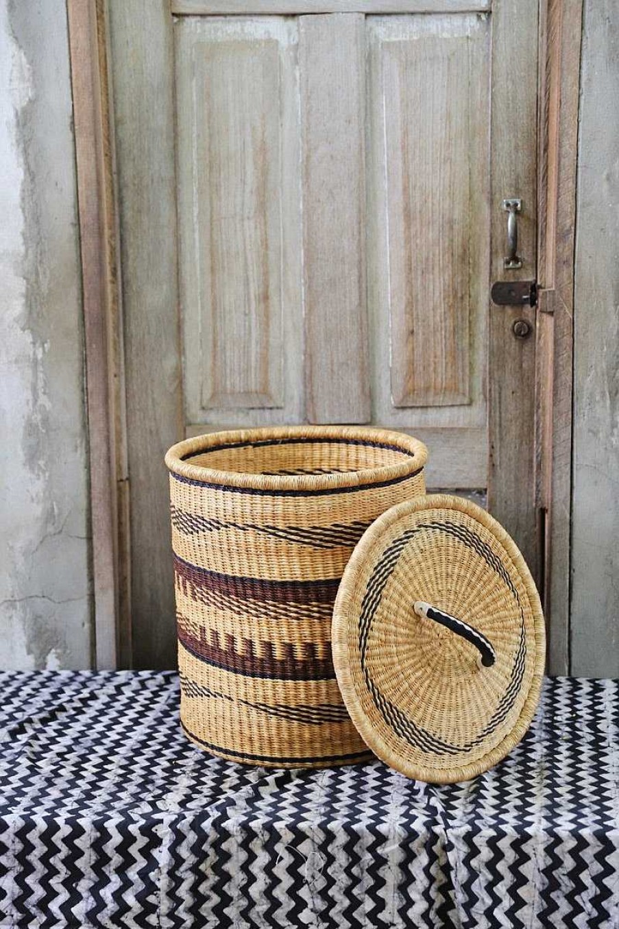 Bathroom + Laundry Baba Tree | Laundry Basket With Lid (Small) By Isaac Asanga