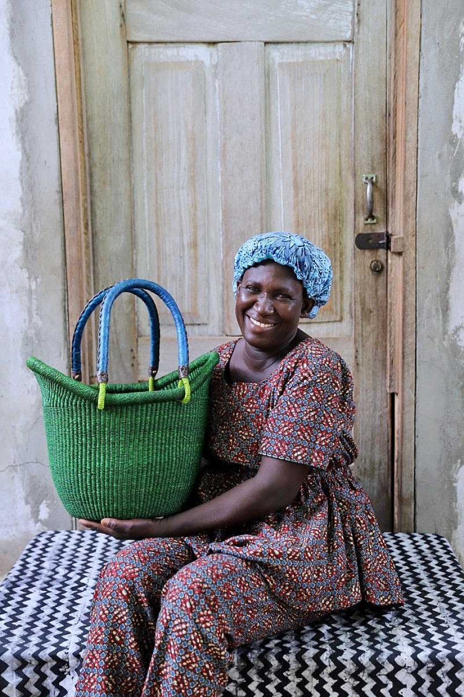 Shopping Baskets Baba Tree | Dip Dyed Nyariga Basket (Small) By Adukpoka Akurigo