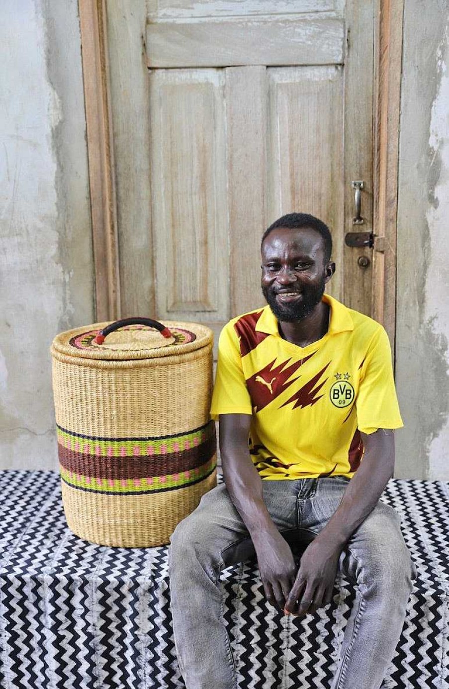 Bathroom + Laundry Baba Tree | Laundry Basket With Lid (Small) By Isaac Asanga