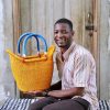 Shopping Baskets Baba Tree | Dip Dyed Nyariga Basket (Medium) By Sampson "Action" Adombillah