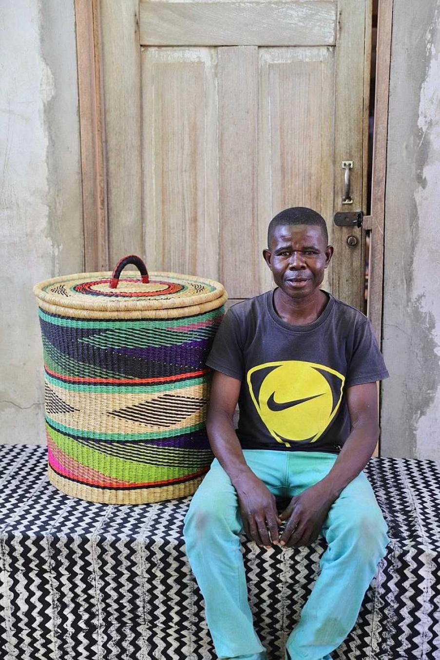 Bathroom + Laundry Baba Tree | Laundry Basket With Lid (Large) By Raymond Atindamoligo