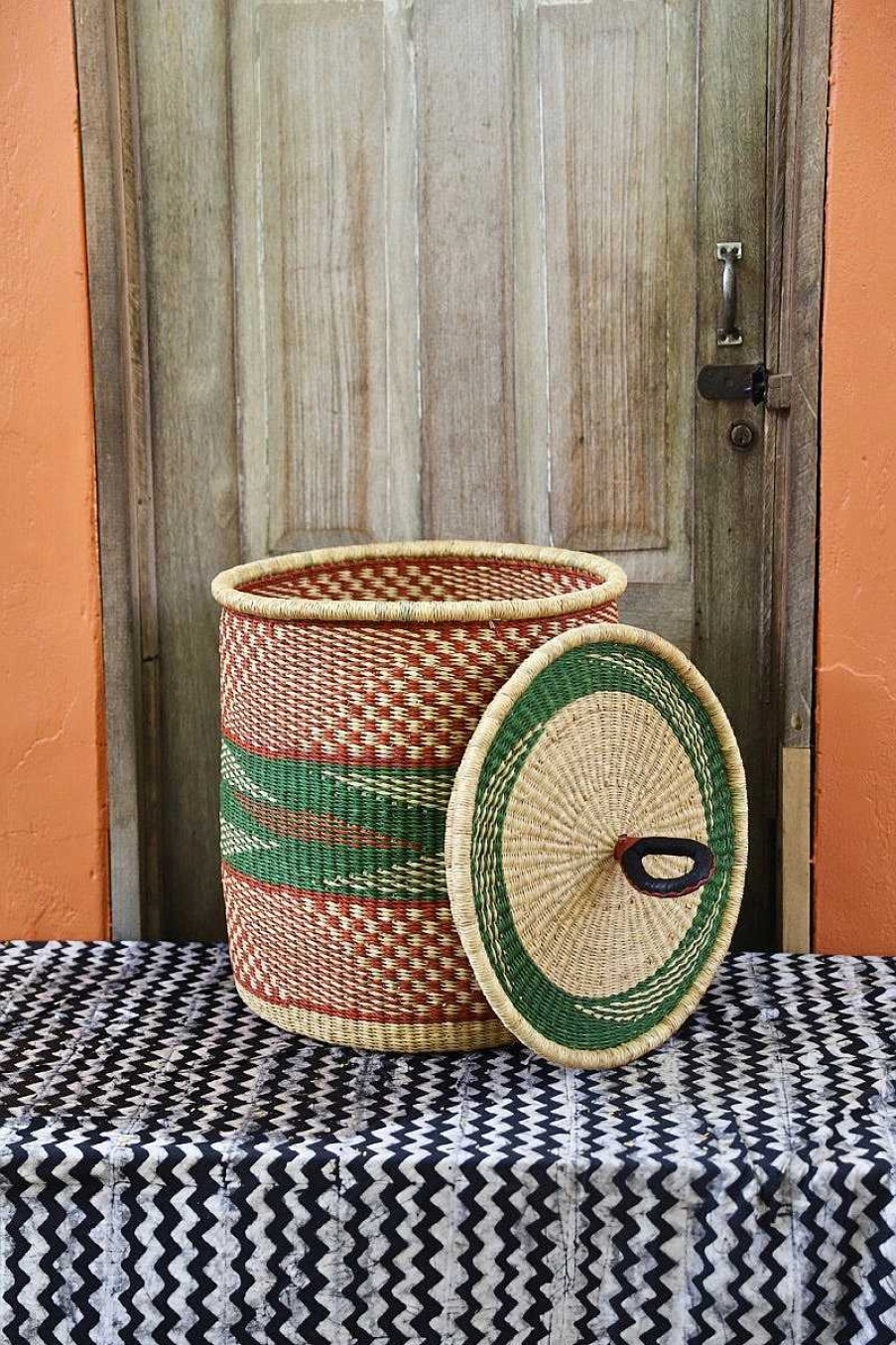 Bathroom + Laundry Baba Tree | Laundry Basket With Lid (Medium) By Ayinbillah Anaba