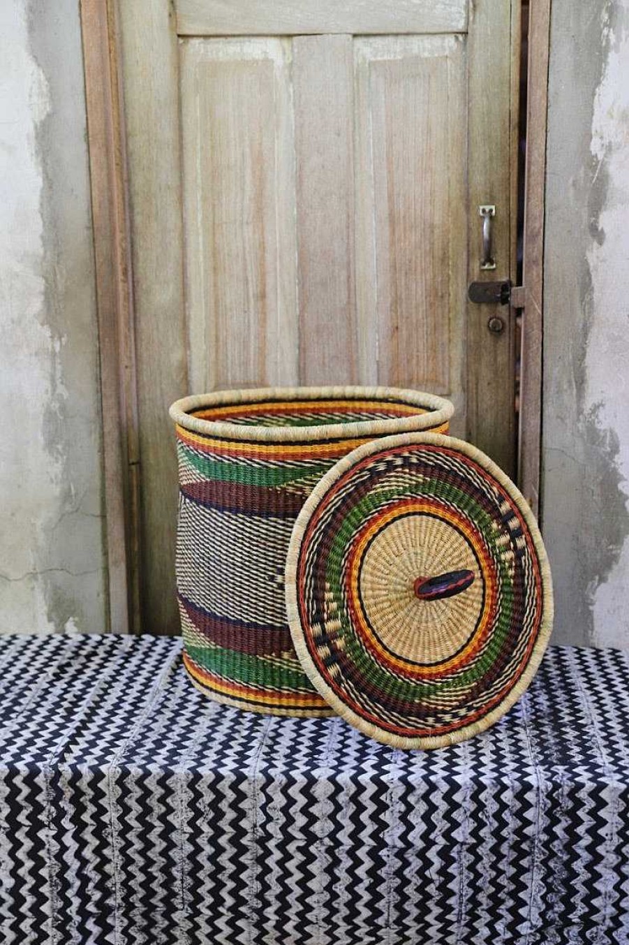 Bathroom + Laundry Baba Tree | Laundry Basket With Lid (Large) By Latifa Fuseini