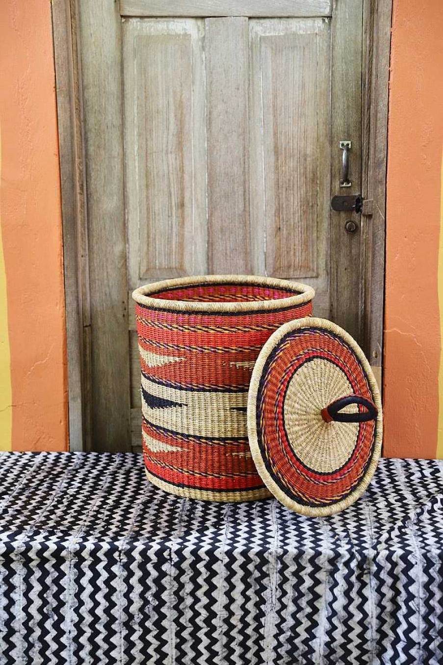 Bathroom + Laundry Baba Tree | Laundry Basket With Lid (Medium) By Abraham Akolgo