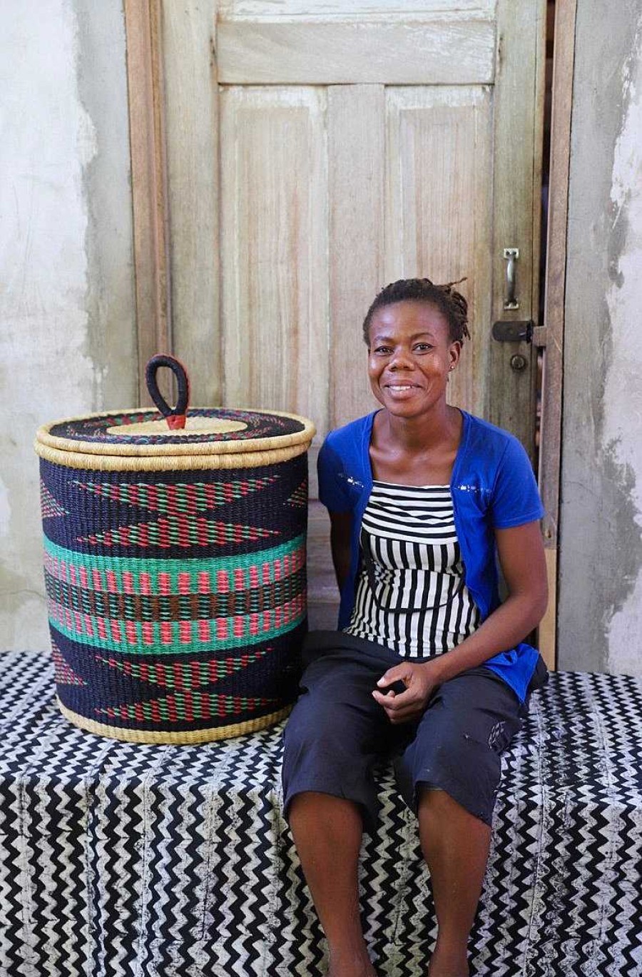 Bathroom + Laundry Baba Tree | Laundry Basket With Lid (Large) By Mary Aboya