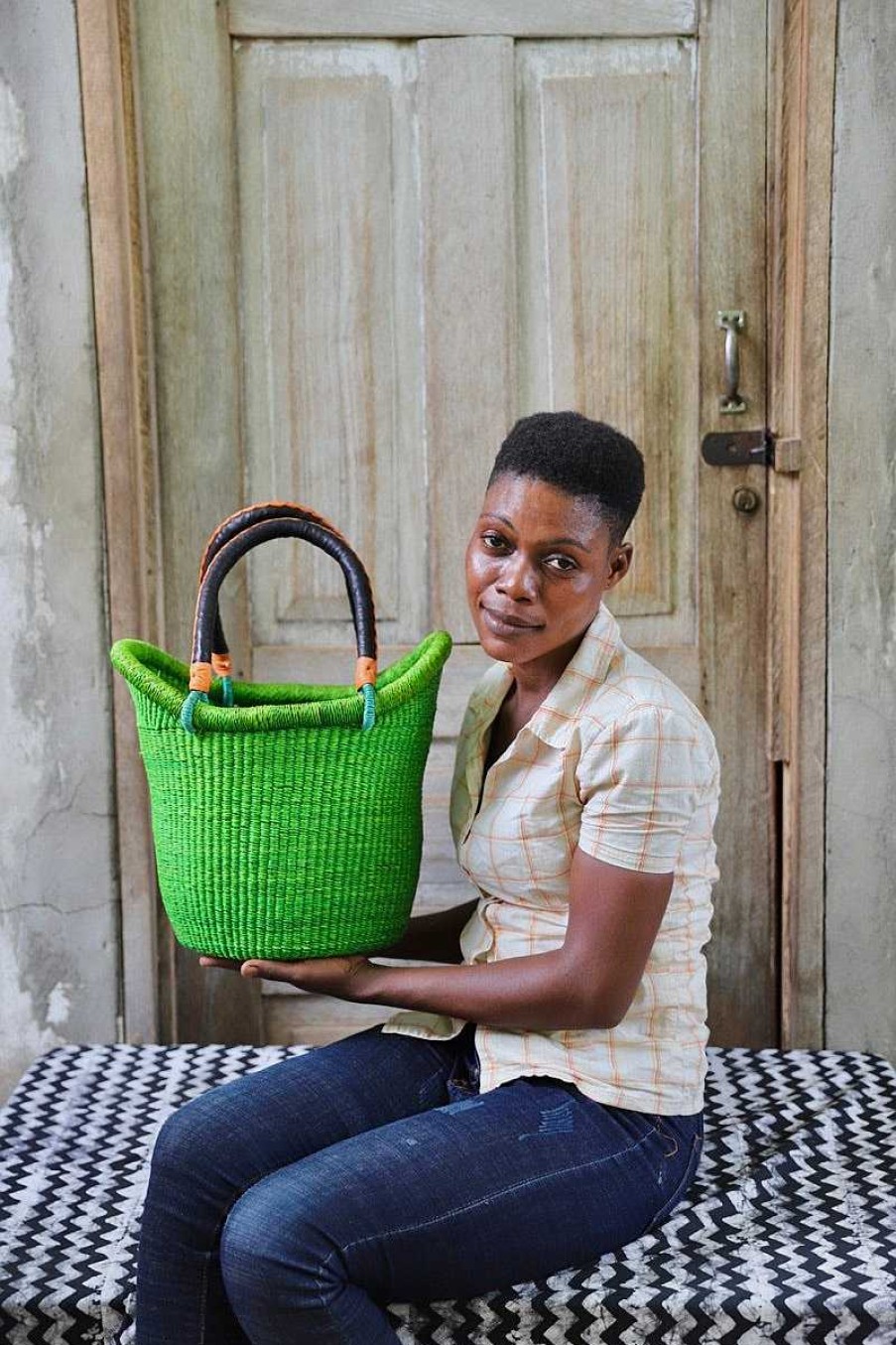 Shopping Baskets Baba Tree | Dip Dyed Nyariga Basket (Small) By Gifty Adagaam