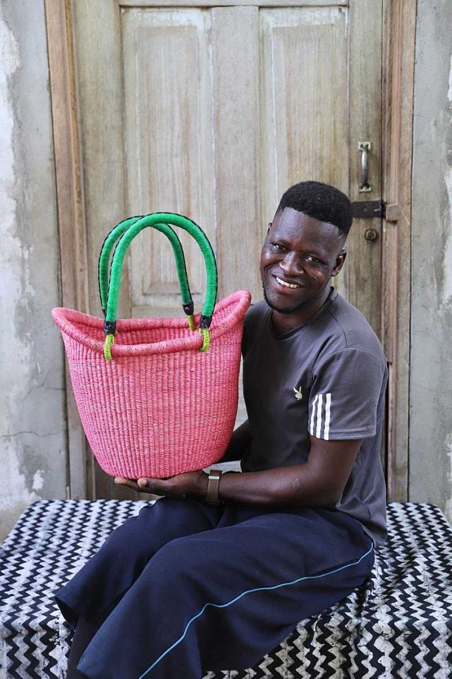 Shopping Baskets Baba Tree | Dip Dyed Nyariga Basket (Medium) By Atiah Asoba