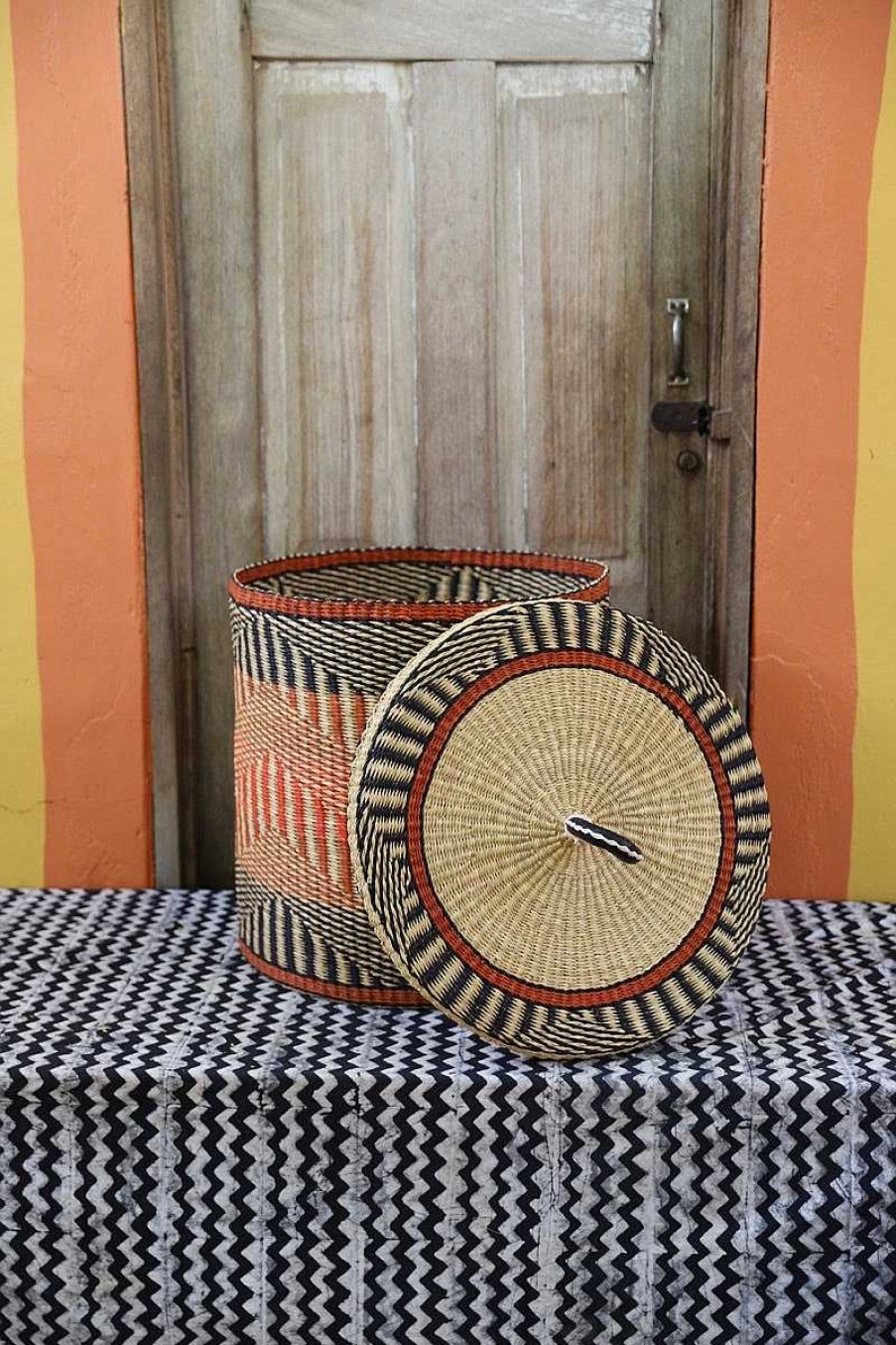 Bathroom + Laundry Baba Tree | Laundry Basket With Lid (Large) By Abraham Akolgo