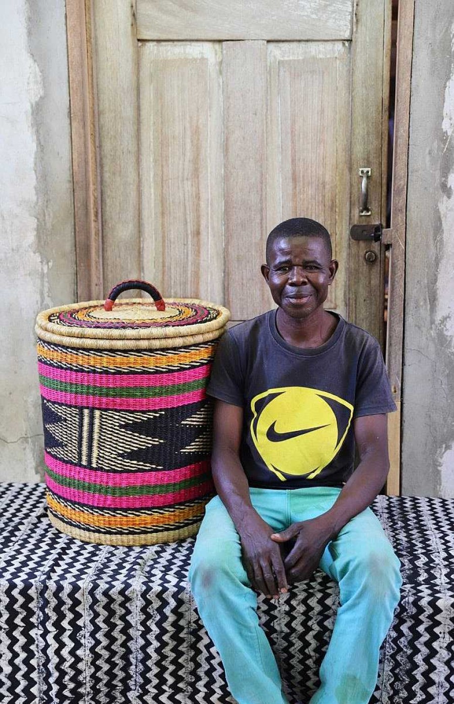 Bathroom + Laundry Baba Tree | Laundry Basket With Lid (Medium) By Raymond Atindamoligo