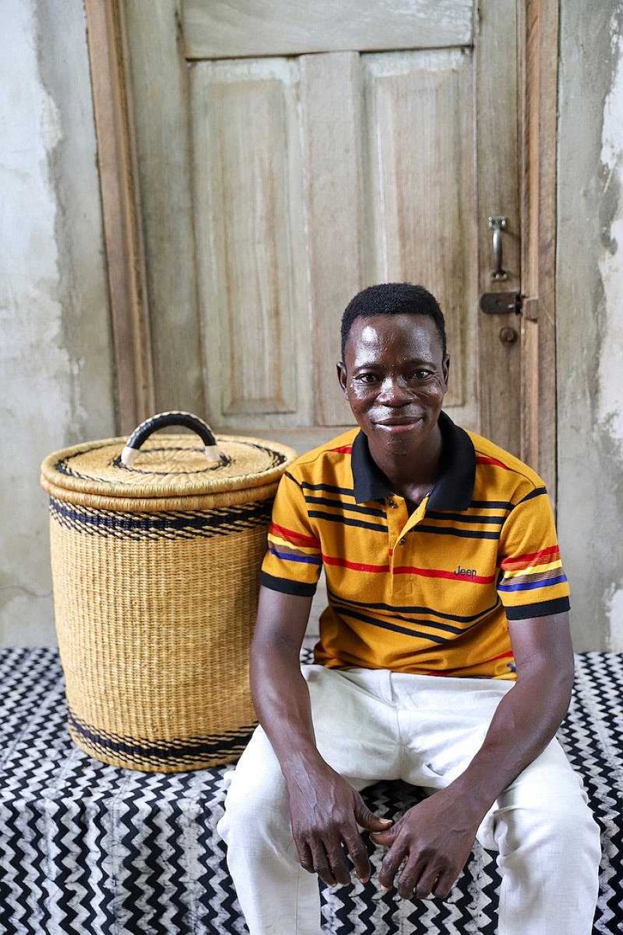 Bathroom + Laundry Baba Tree | Laundry Basket With Lid (Small) By Bright Amoore