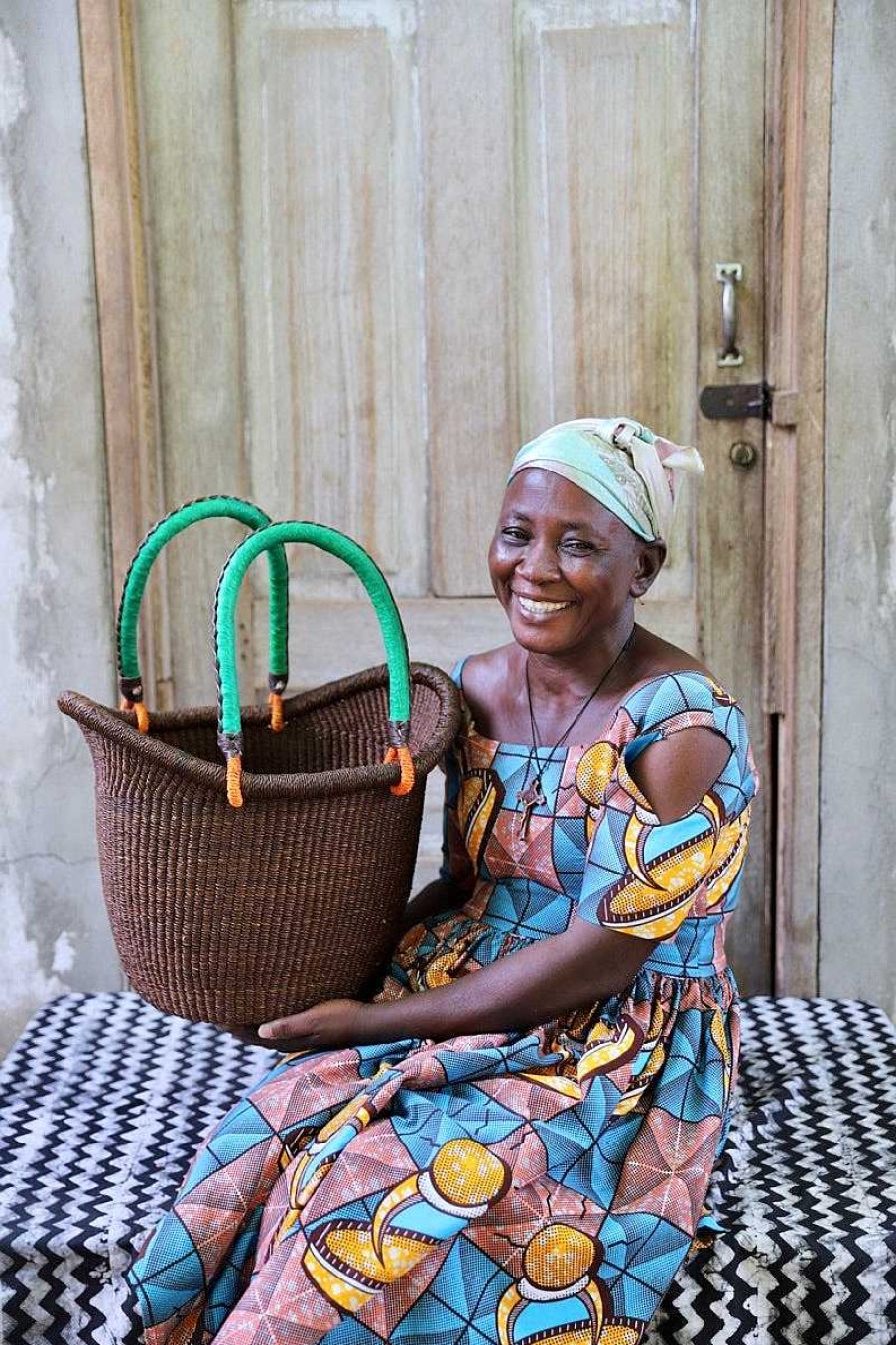 Shopping Baskets Baba Tree | Dip Dyed Nyariga Basket (Small) By Hellen Azure