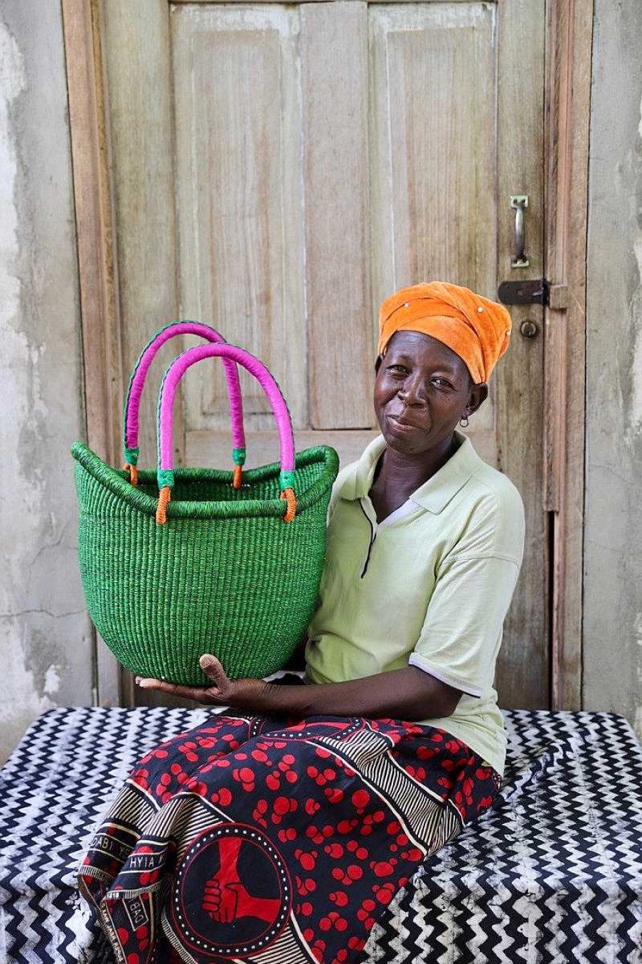 Shopping Baskets Baba Tree | Dip Dyed Nyariga Basket (Small) By Apasina Anabillah