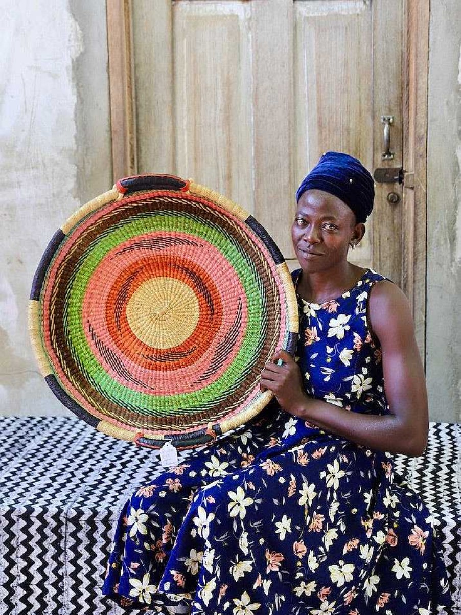 Kitchen + Dining Baba Tree | Woven Tray (Medium / Double Weave) By Atipoka Akanobre