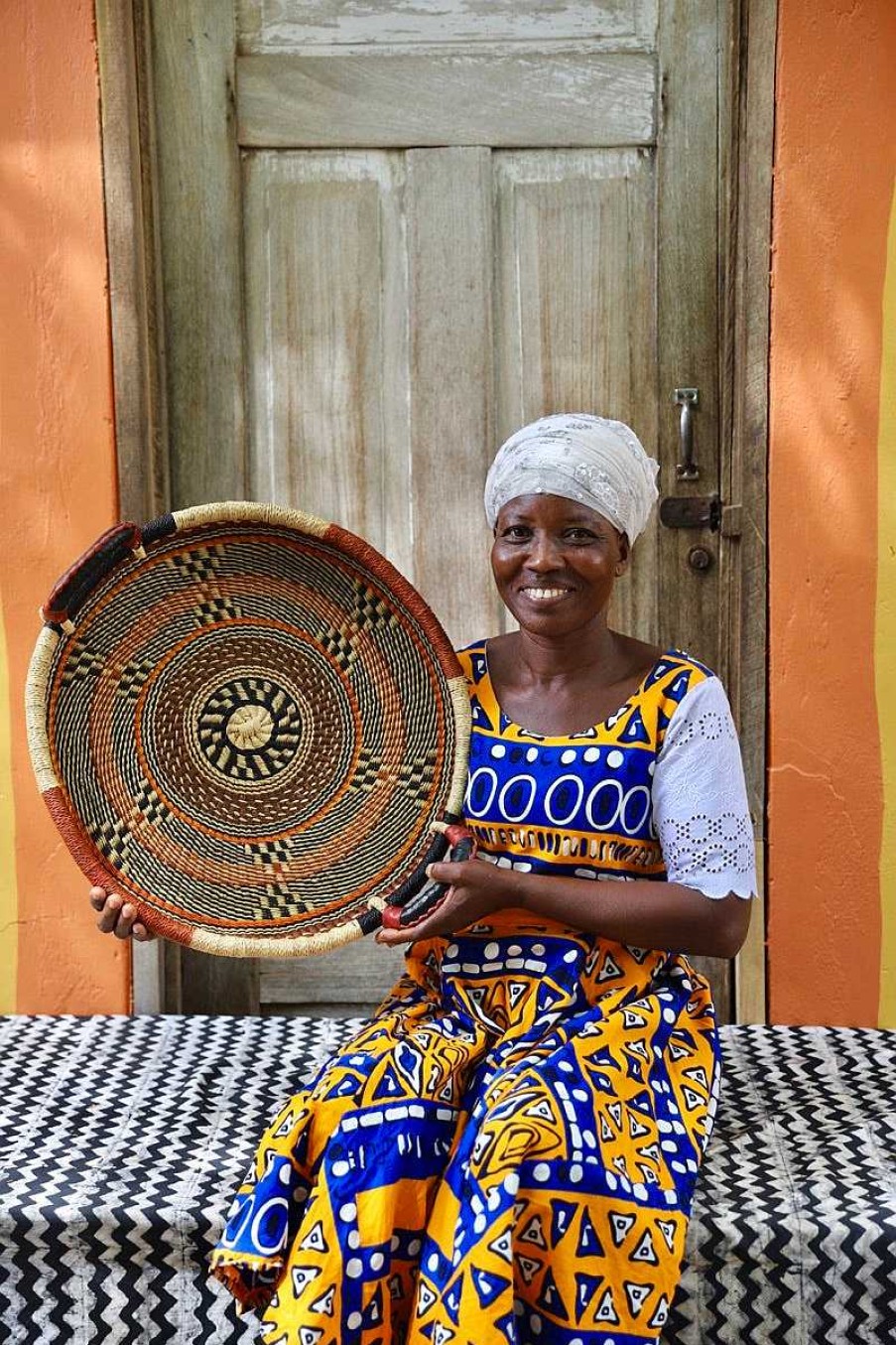 Kitchen + Dining Baba Tree | Woven Tray - Double Weave (Small) By Assibi Abagna