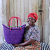 Shopping Baskets Baba Tree | Dip Dyed Nyariga Basket (Medium) By Akolpoka Abisika