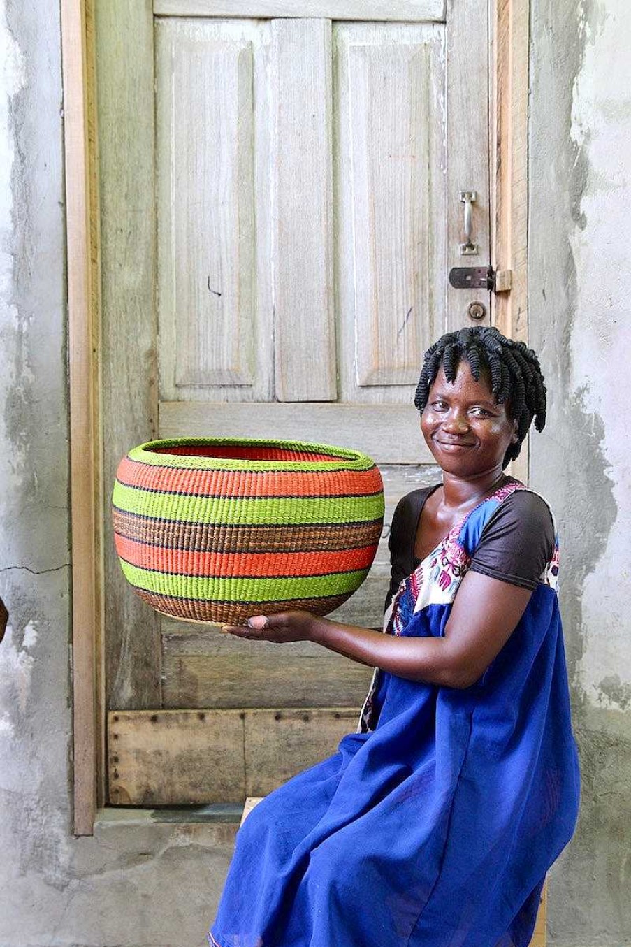 Kitchen + Dining Baba Tree | Woven Decor Basket - Special Bowl By Anamolika Azure