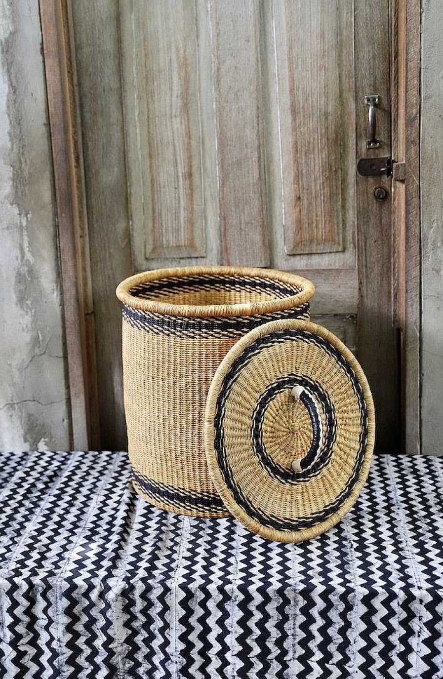 Bathroom + Laundry Baba Tree | Laundry Basket With Lid (Small) By Bright Amoore