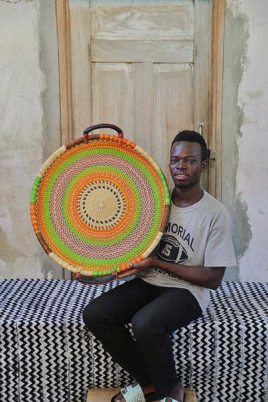 Kitchen + Dining Baba Tree | Woven Tray (Medium / Double Weave) By Kwame Ayine