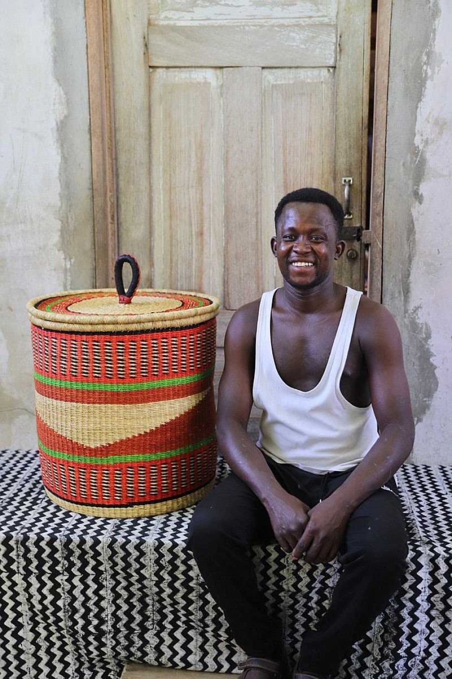 Bathroom + Laundry Baba Tree | Laundry Basket With Lid (Large) By Abraham Akolgo