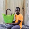 Shopping Baskets Baba Tree | Dip Dyed Nyariga Basket (Large) By Kwame Ayine