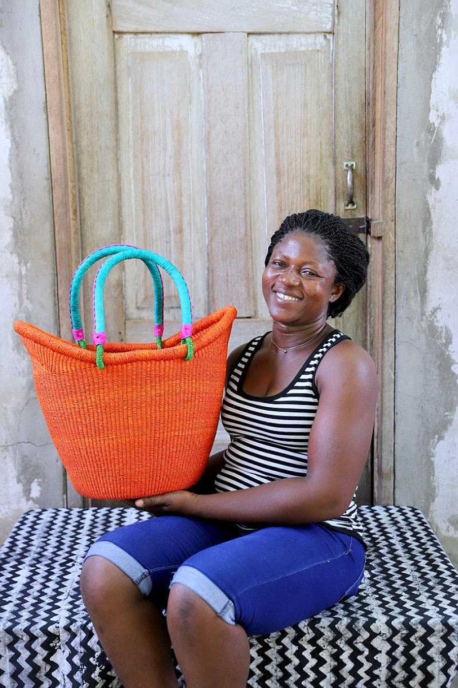 Shopping Baskets Baba Tree | Dyed Nyariga Basket (Large) By Alahere Akou