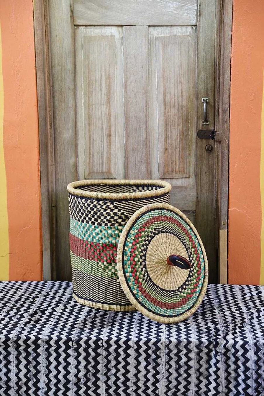 Bathroom + Laundry Baba Tree | Laundry Basket With Lid (Medium) By Vida Nyaabire