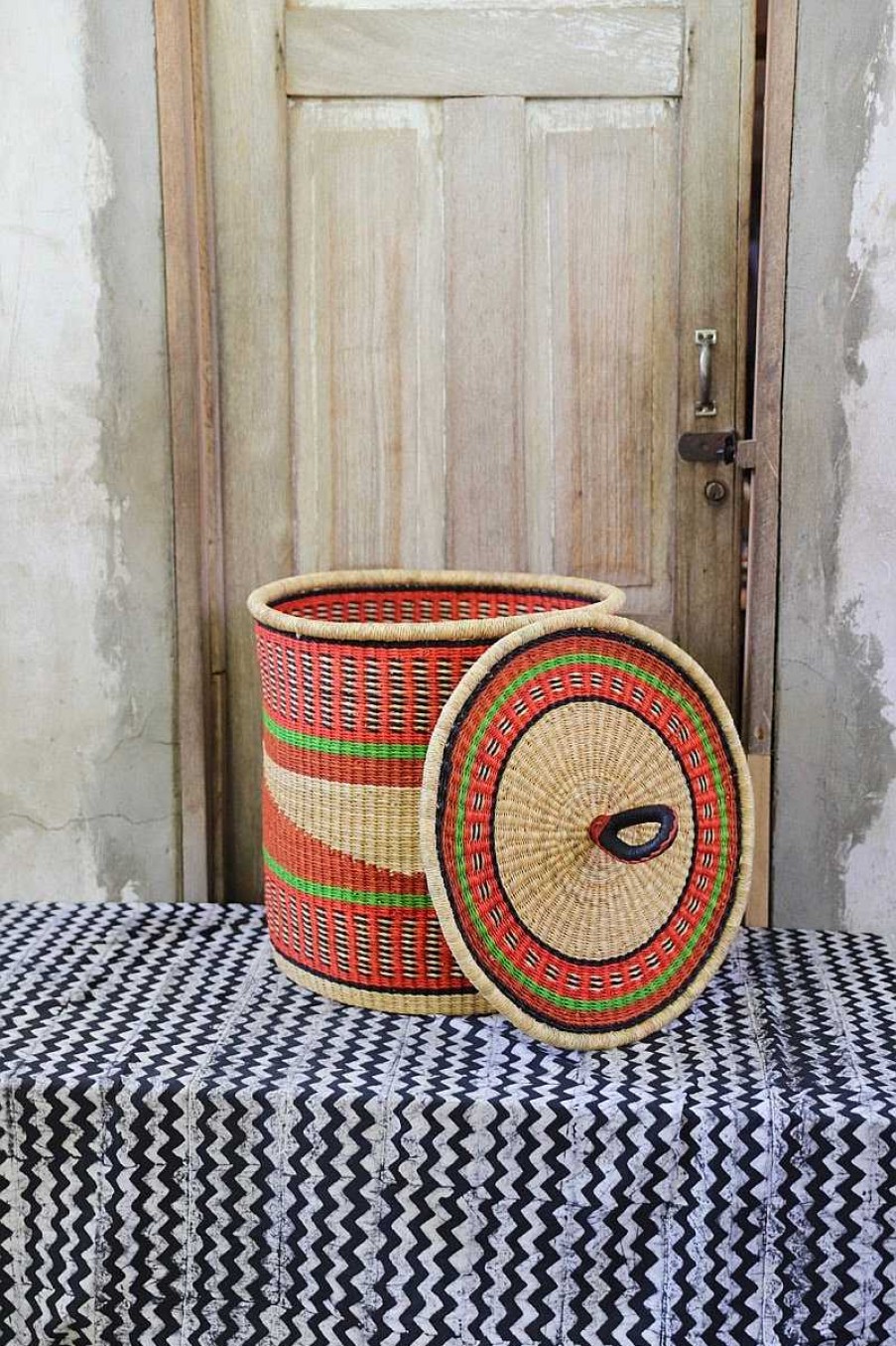 Bathroom + Laundry Baba Tree | Laundry Basket With Lid (Large) By Abraham Akolgo