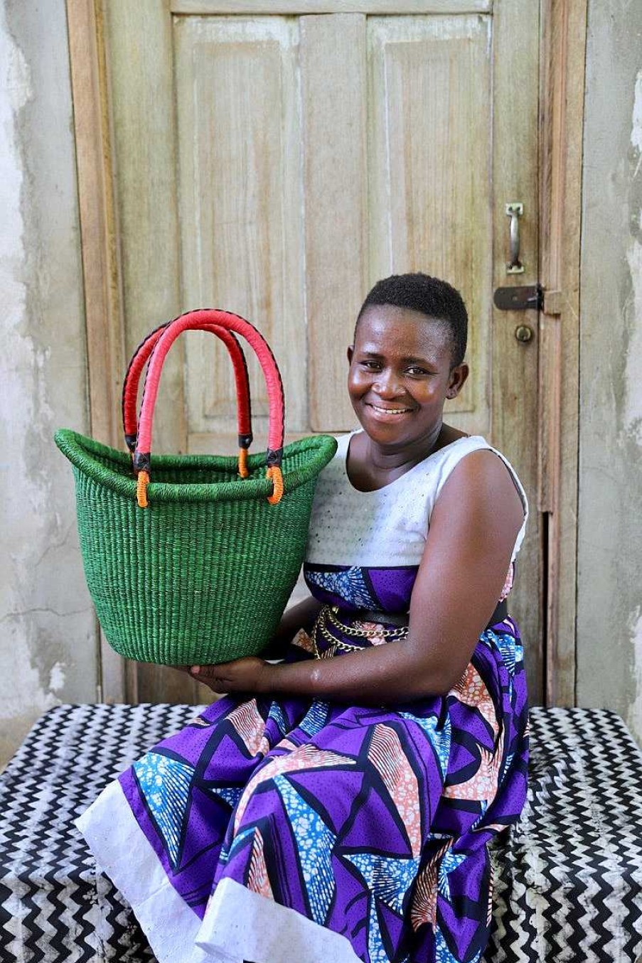 Shopping Baskets Baba Tree | Dip Dyed Nyariga Basket (Small) By Ida Adigvom