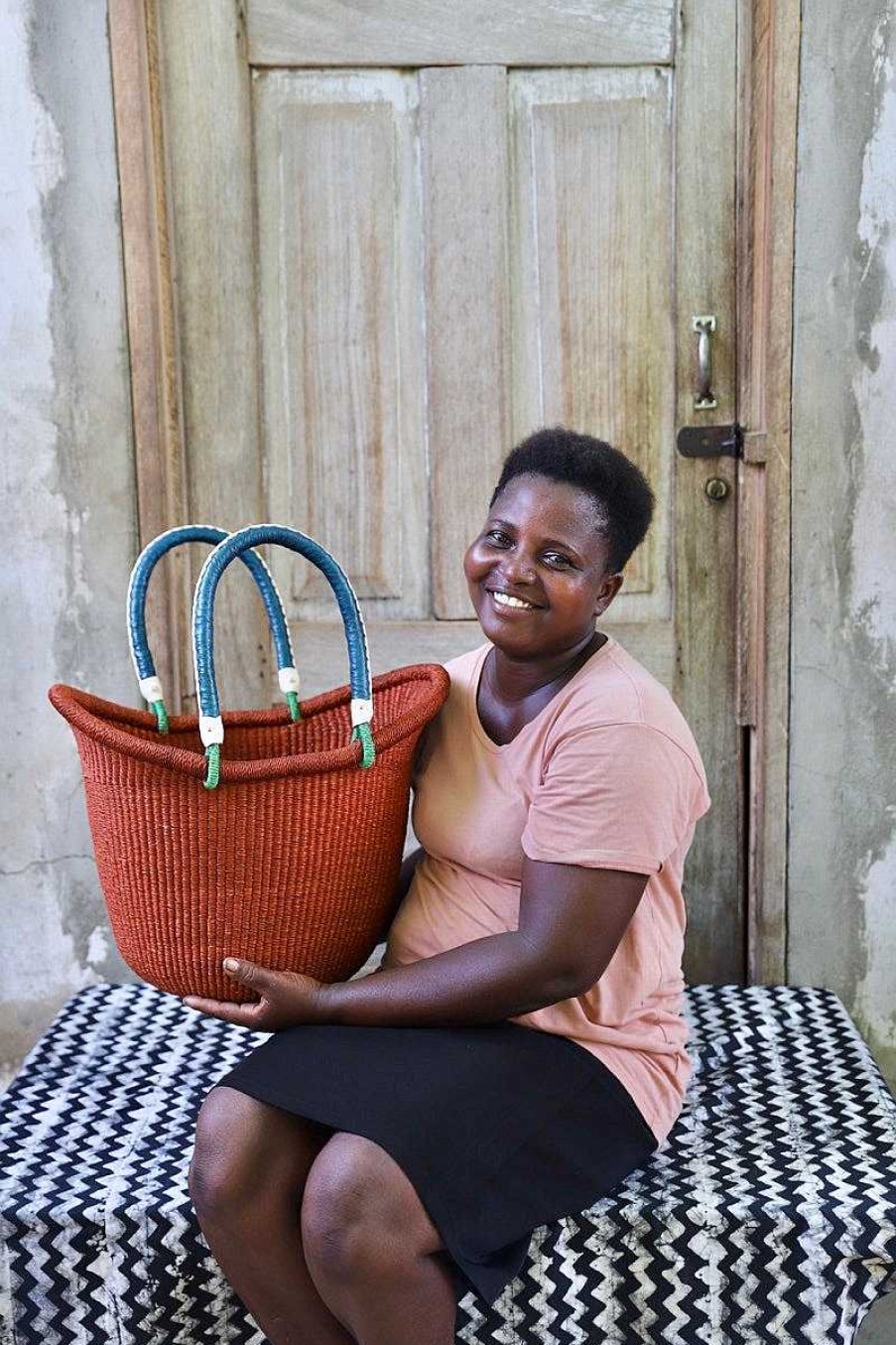 Shopping Baskets Baba Tree | Dip Dyed Nyariga Basket (Large) By Vida Atambire