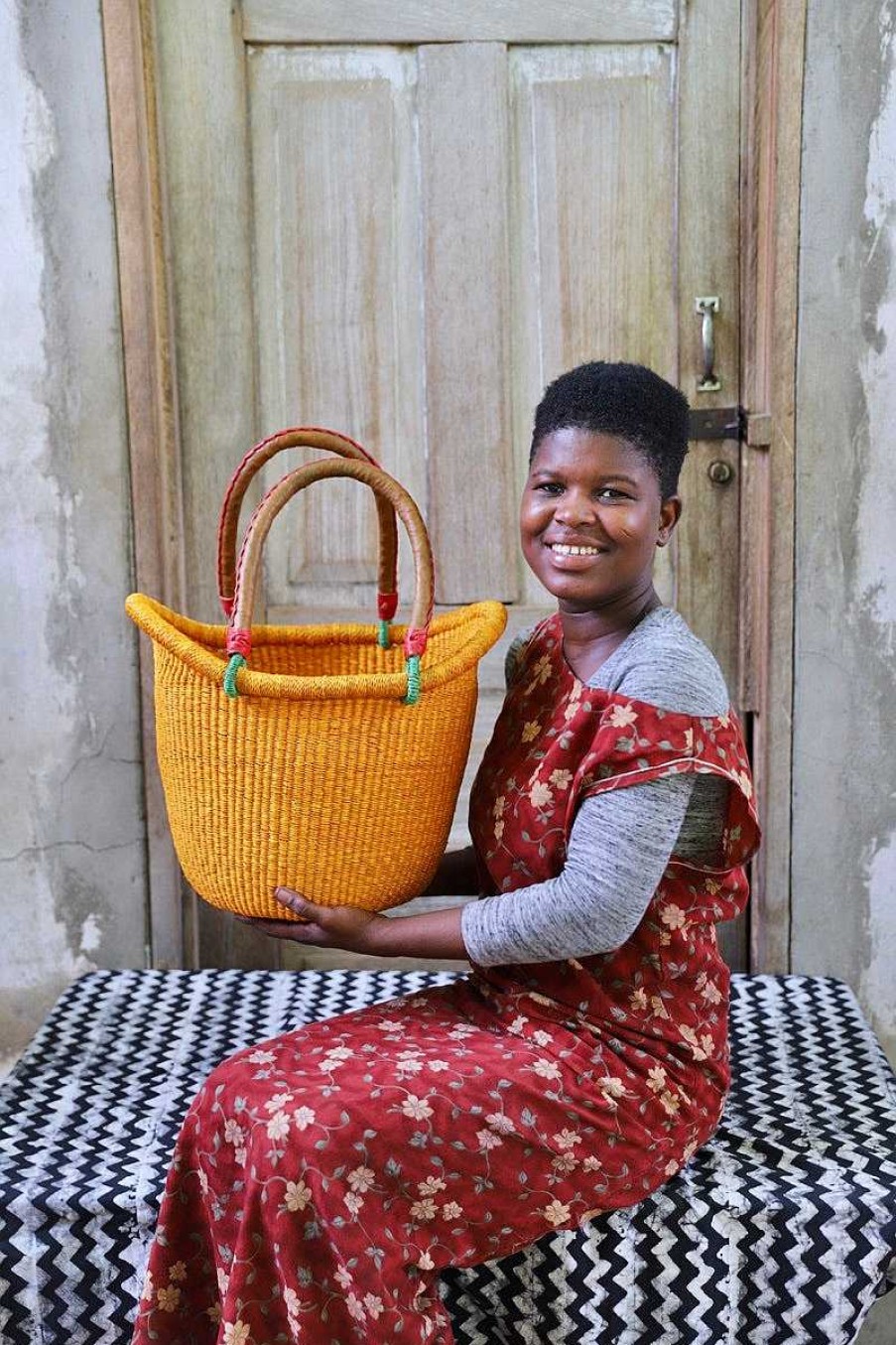 Shopping Baskets Baba Tree | Dip Dyed Nyariga Basket (Small) By Martha Adongo