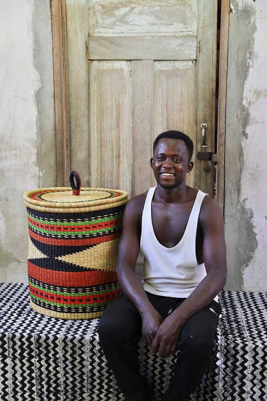 Bathroom + Laundry Baba Tree | Laundry Basket With Lid (Large) By Abraham Akolgo