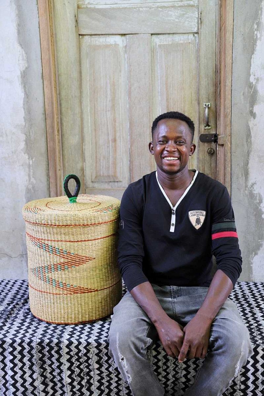 Bathroom + Laundry Baba Tree | Laundry Basket With Lid (Small) By Abraham Akolgo