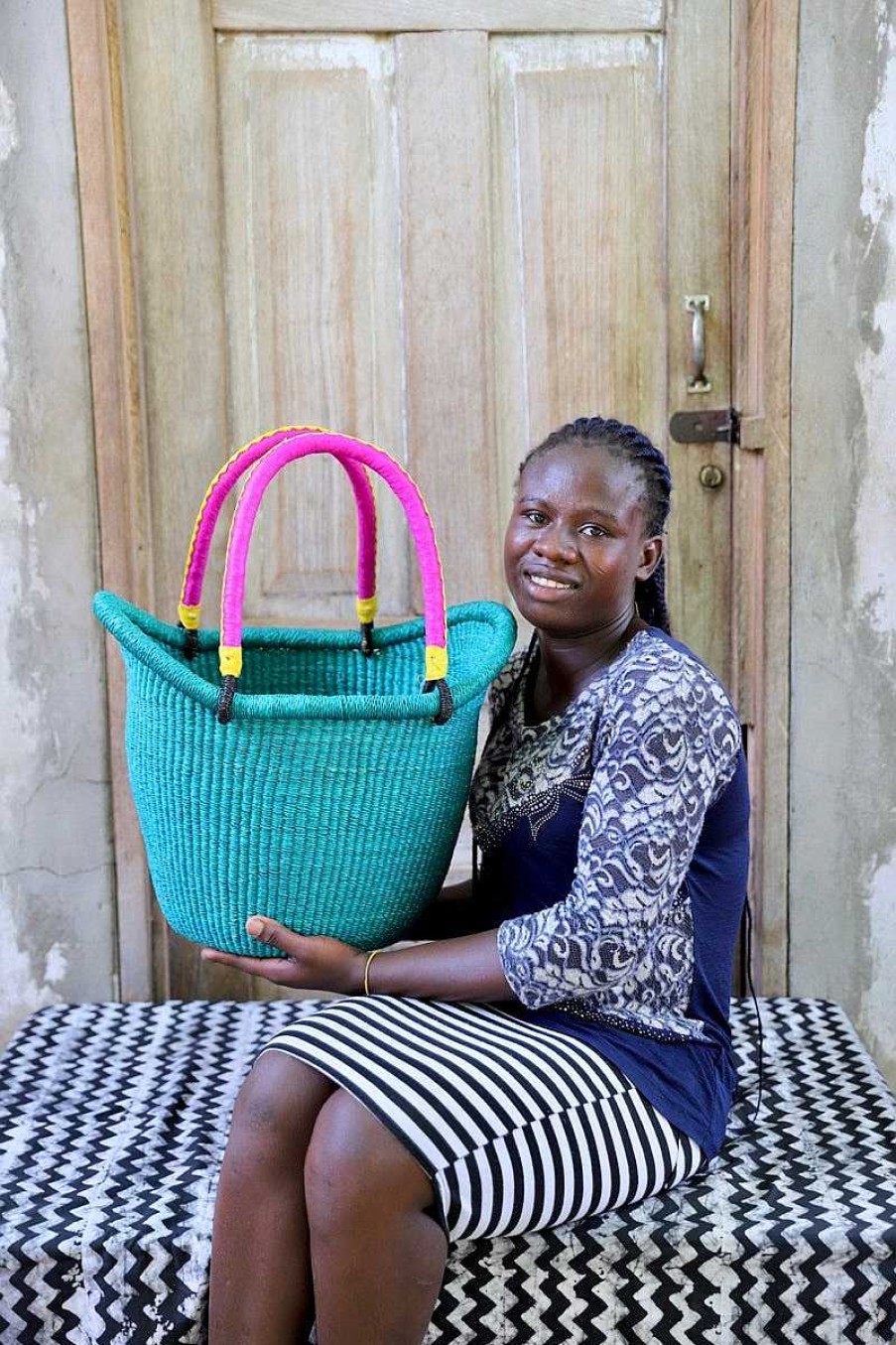 Shopping Baskets Baba Tree | Dyed Nyariga Basket (Large) By Apika Apisika